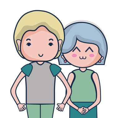 Güzellik çift ile birlikte saç modeli tasarım illüstrasyon vektör