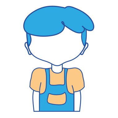 giysilerini ve saç modeli ile sevimli çocuk illüstrasyon vektör