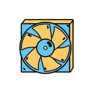 teknoloji sabit disk fan işlemci vektör çizim