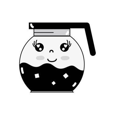 kontur kawaii şirin mutlu refreshness kavanoz vektör çizim içinde