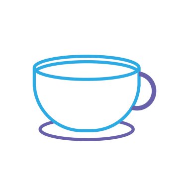 Beyaz arka plan vektör çizim üzerinde siluet lezzetli kahve fincanı