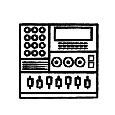 müzik sanatçı vektör çizim oynamak için şekil elektronik ses konsol