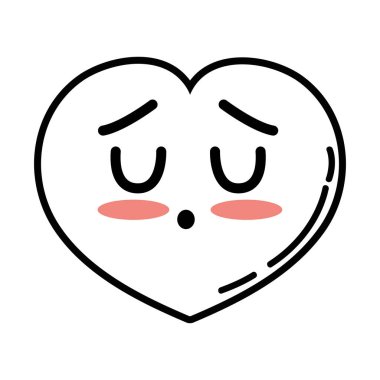 Kawaii şirin ihale kalp aşk vektör çizim