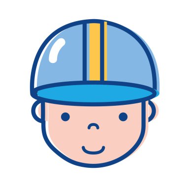 vektör çizim avatar adam kafa kapaklı tasarım