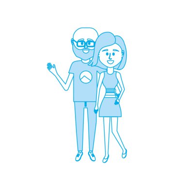 siluet çift clouthes birlikte vektör illüstrasyon simge tasarım