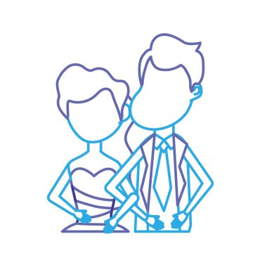 satır mutlu çift birlikte ve romantik kutlama vektör çizim