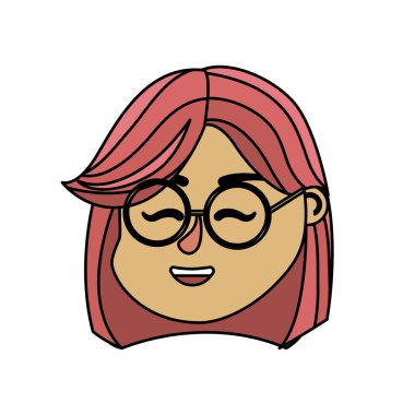 Avatar kadın baş saç modeli tasarımı ile illüstrasyon vektör