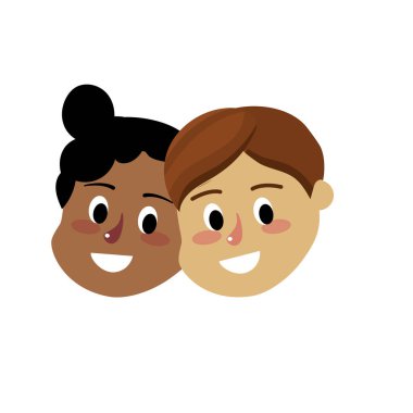 Çocuk kafa ile birlikte saç modeli tasarım illüstrasyon vektör