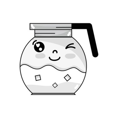 satır kawaii şirin mutlu refreshness kavanoz vektör çizim içinde