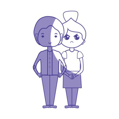 illüstrasyon siluet güzellik çift ile birlikte saç modeli tasarım vektör