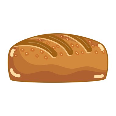 lezzetli taze fırın ekmek yemek, vektör çizim