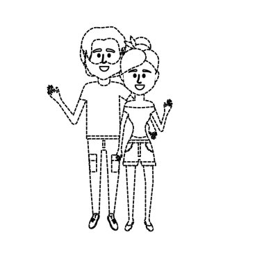 noktalı şekli çift clouthes tasarım vektör çizim simgesi ile birlikte