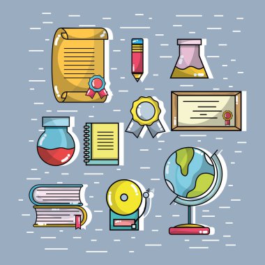 vektör çizim öğrenmek için öğrenci gerek okul araçları seti