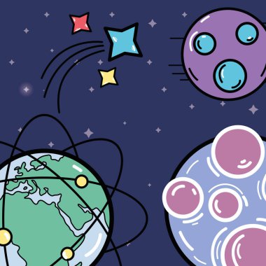 yıldız vektör çizim alanı galaksideki gezegenleri