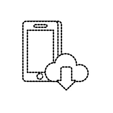 noktalı, şekil smartphone teknoloji bulut veri simge vektör çizim ile