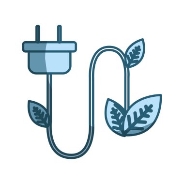 güç enerji yaprakları simgesi olan mavi, illüstrasyon vektör