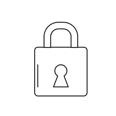 Line asma kilit öğesi güvenlik parola koruma vektör çizim için