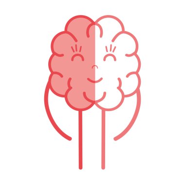 simge çok güzel kawaii beyin ifade, vektör çizim