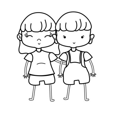 satır güzellik kız ve erkek saç modeli vektör çizim ile birlikte