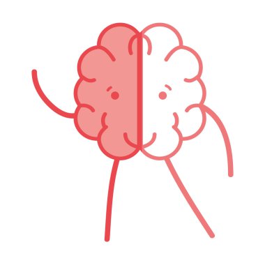 simge çok güzel kawaii beyin ifade, vektör çizim