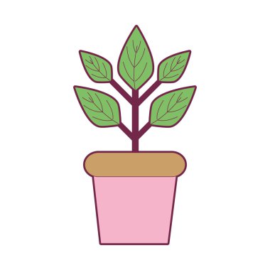 ekoloji koruma vektör çizim için saksı içinde bitki