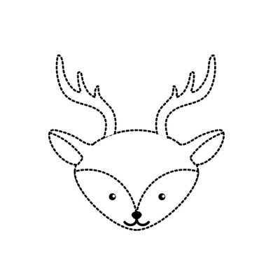 noktalı şekil sevimli geyik baş vahşi hayvan vektör çizim