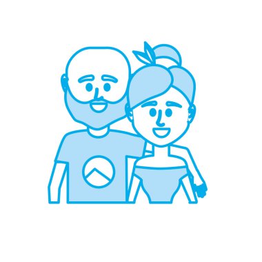 siluet çift ile birlikte rahat kıyafetler illüstrasyon tasarım vektör