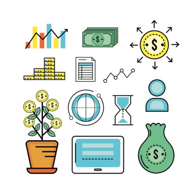 Analytics finans iş Şirket Stratejisi vektör çizim için ayarla