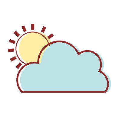 güneş tropikal hava vektör çizim ile güzel bulut