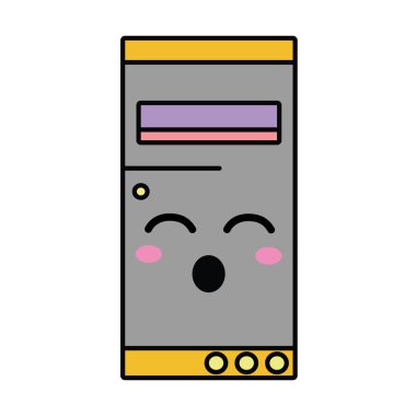 Kawaii şirin komik sabit disk vektör çizim