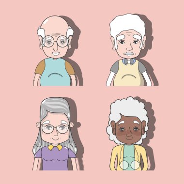 Eski insanlar çift kavramı vektör çizim koymak