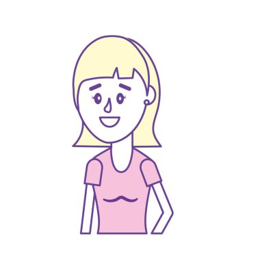 kadın saç modeli ve bluz tasarım vektör çizim ile