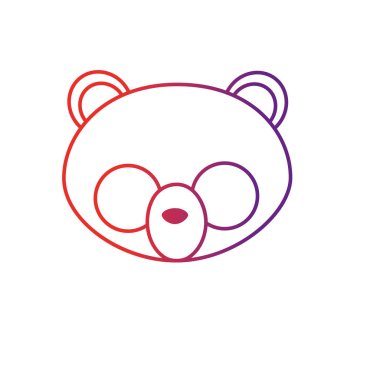 vahşi sevimli hayvan vektör çizim satırı panda baş