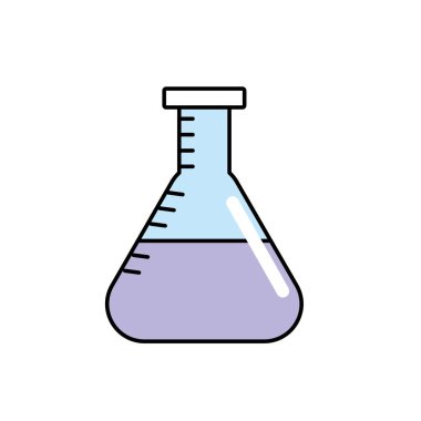 Erlenmeyer şişesi laboratuvar kimyasal tasarım vektör çizim için