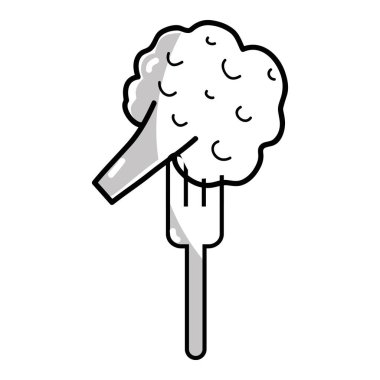 siluet taze brokoli doğal salata, vektör çizim prepair