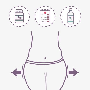 düz çizgi kavramı tonda vücut fitness, vektör çizim