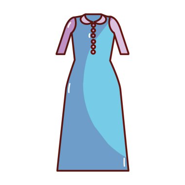 uzun elbise kumaş stil, vektör çizim tasarım