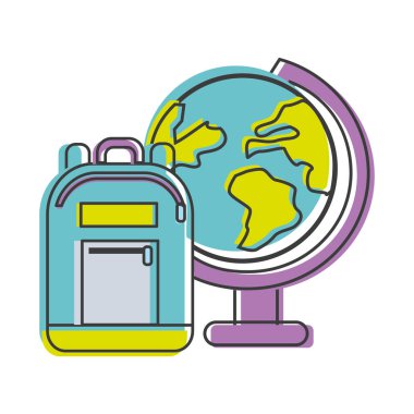 Dünya plenet Resepsiyon çalışma çanta, vektör çizim ile