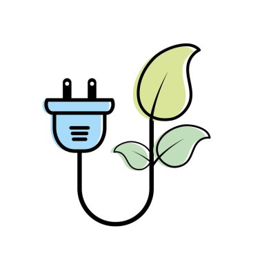 ekoloji güç kablosu ile doğal vektör çizim bırakır