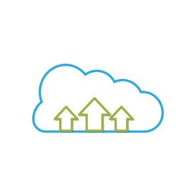 vektör çizim yukarı okları ile satır bulut veri bağlantısı