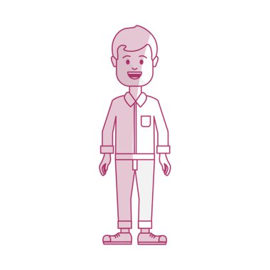 gömlek ve pantolon rahat bez, vektör çizim adamla siluet