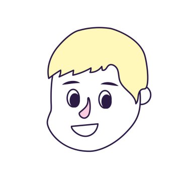 Avatar çocuk kafa saç modeli tasarımı ile illüstrasyon vektör