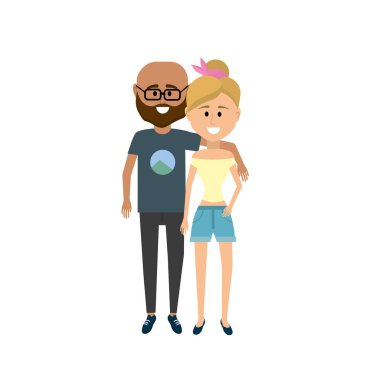 Çift clouthes tasarım vektör çizim simgesi ile birlikte