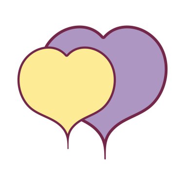 aşk ve romantizm güzel kalpler vektör çizim sembolü
