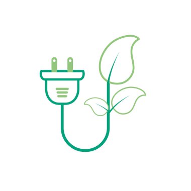 ekoloji güç kablosu ile doğal vektör çizim bırakır