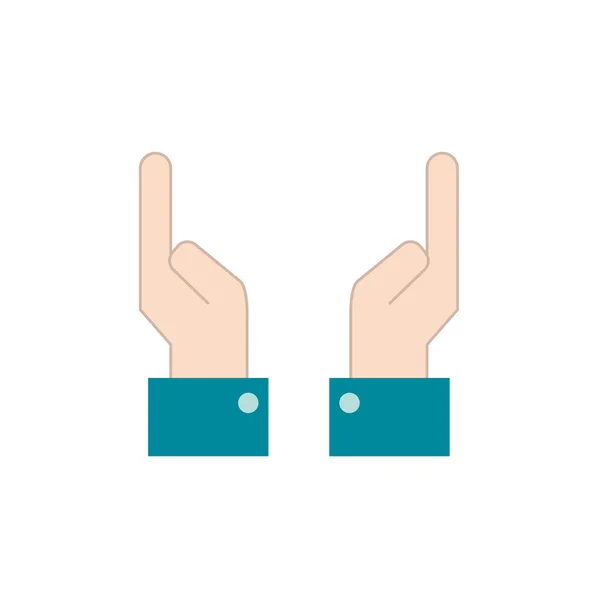 Empresário Mãos Para Cima Com Dedos Design Vetor Ilustração — Vetor de Stock