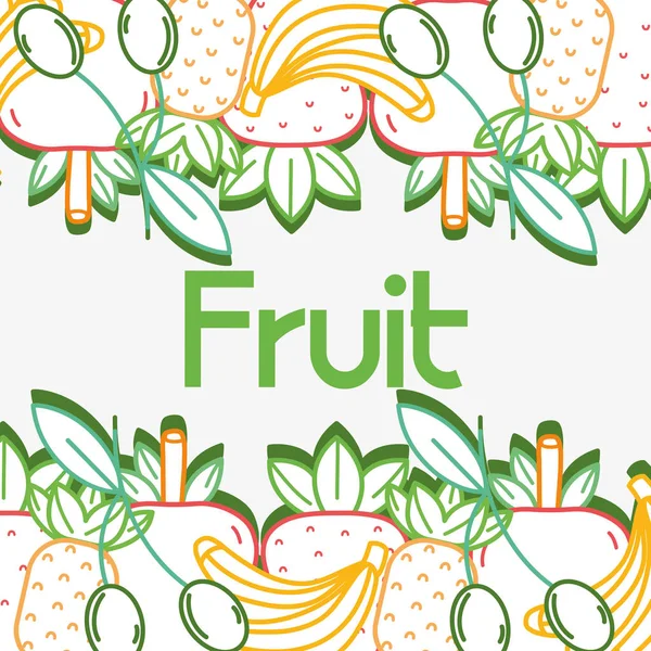Ízletes Friss Gyümölcs Élelmiszer Háttér Design Vektor Illusztráció — Stock Vector