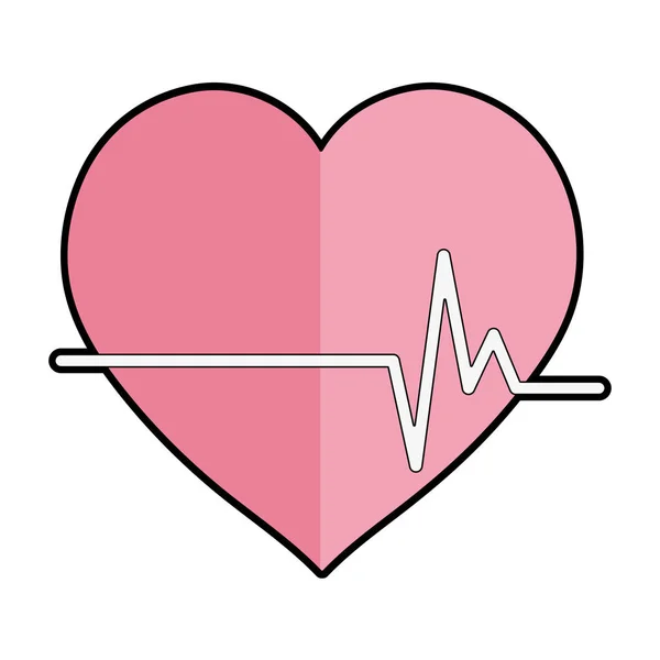 Frequency Vital Cardiac Rhythm Heartbeat Vector Illustration — Stock Vector