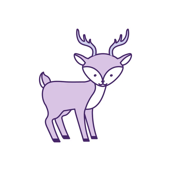 かわいい鹿野生動物アイコン ベクトル図 — ストックベクタ