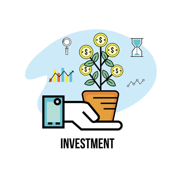 Investeringen Analytics Busines Corporation Strategie Vectorillustratie — Stockvector